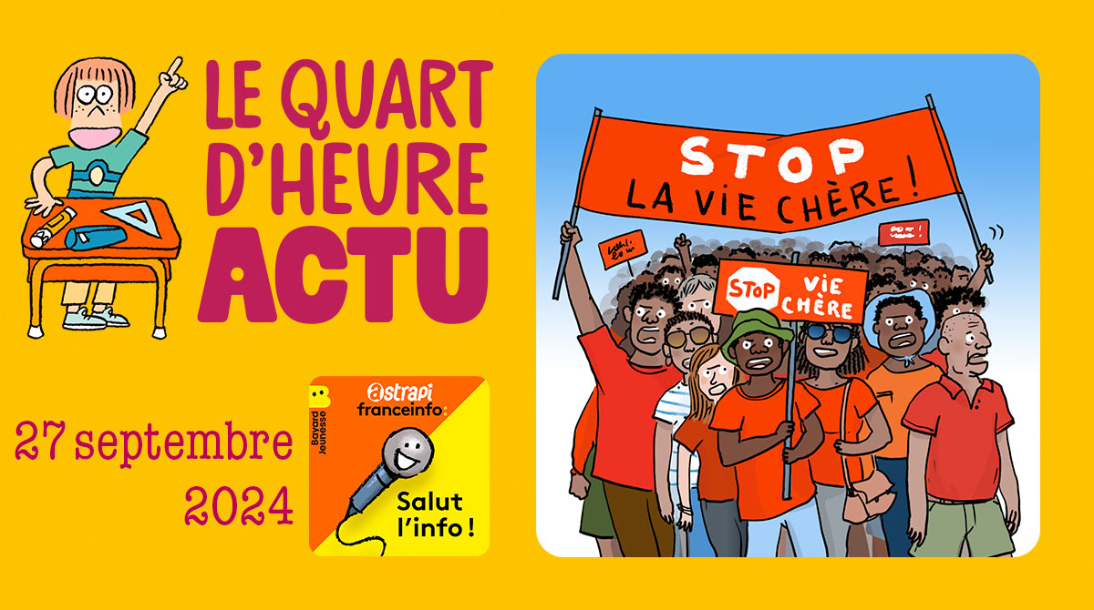 Salut l'info ! Quart d'heure Actu du 27 septembre 2024. La vie chère en Martinique. Illustrations : El don Guillermo et Zelda Zonk.