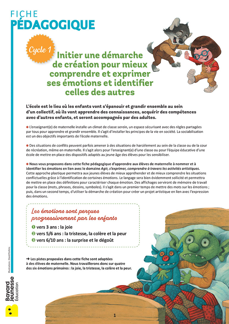 Le Petit Ogre veut la paix à l'école. Fiche pédagogique 2.